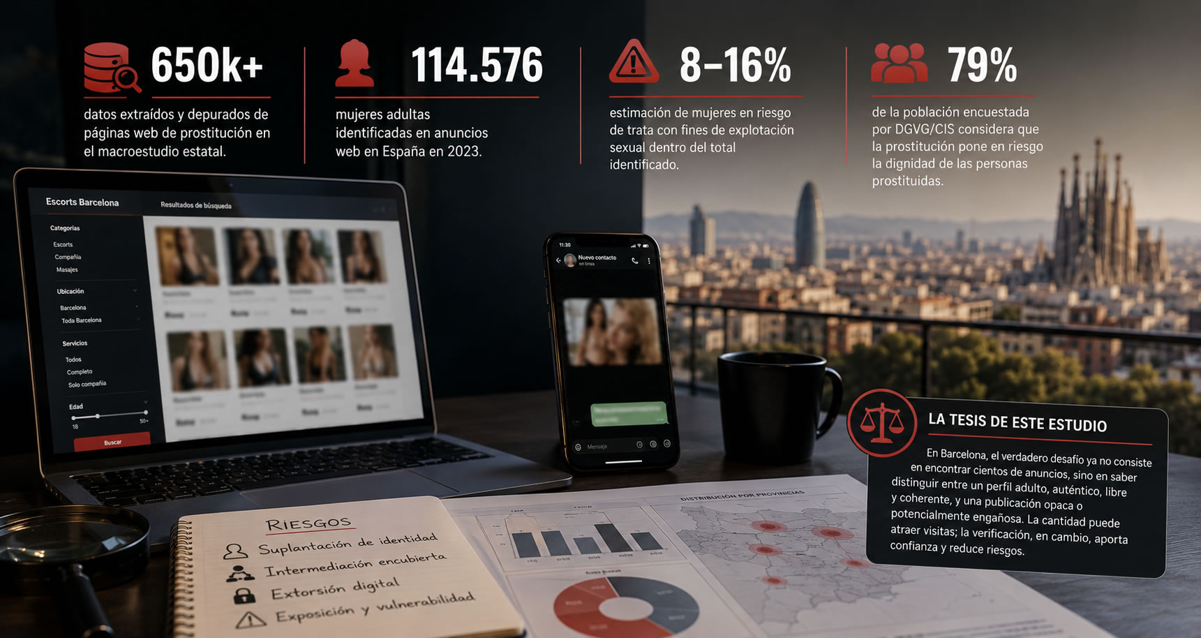 Darstellung des digitalen Sektors der Erwachsenenbegleitung in Barcelona